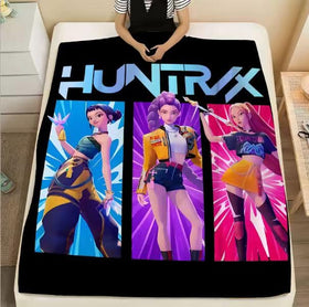 Ugecl K Pop Demon Hunters blanket in use by a child for nap time