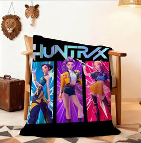 Ugecl K Pop Demon Hunters blanket in a living room setting for cozy evenings