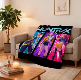 Ugecl K Pop Demon Hunters blanket on a sofa for family lounging