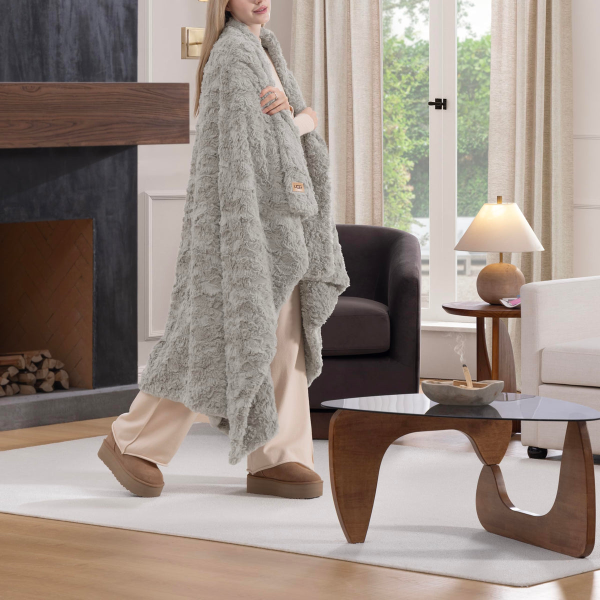 UGG Adalee throw bed decor showing double-sided texture for versatile warmth