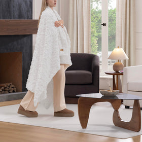 UGG Adalee faux fur throw for bed layering with double-sided texture