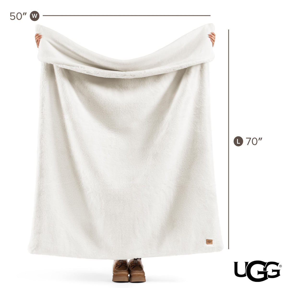 UGG Euphoria Faux Fur Throw machine washable for easy care