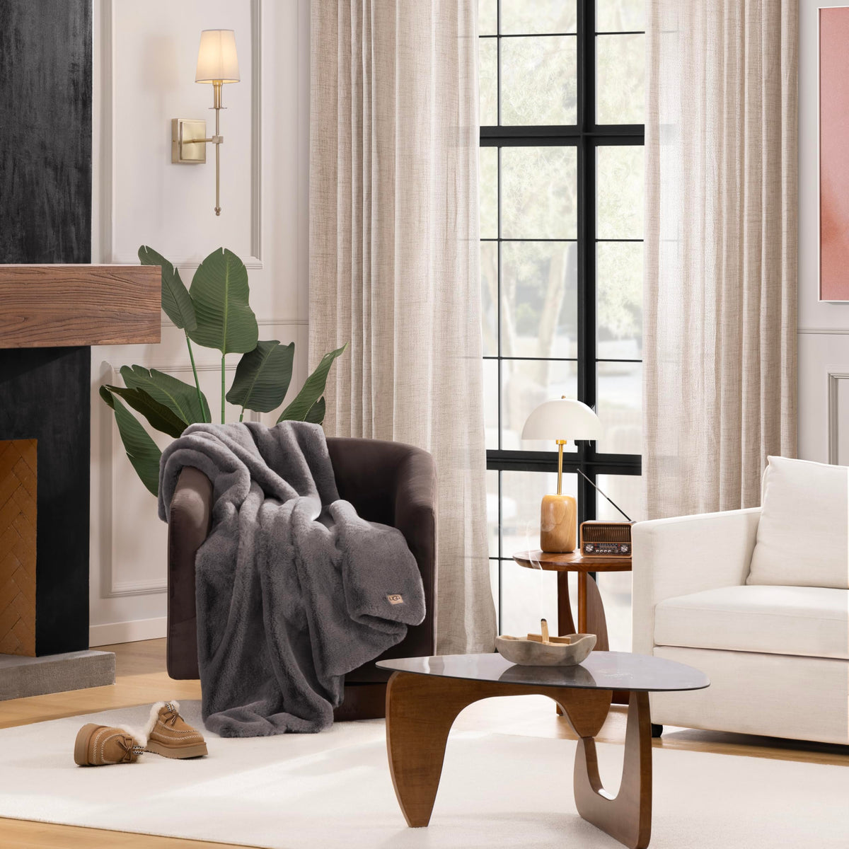 UGG Euphoria throw back shows soft backing for added warmth.