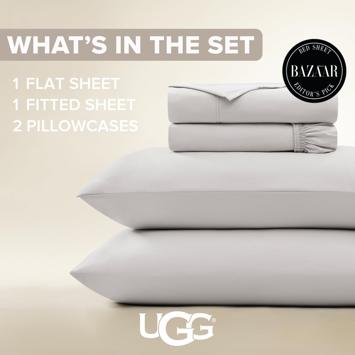 UGG Hedi king fitted sheet 78x80 with 16-inch pockets keeps mattress secure.