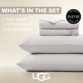 UGG Hedi king fitted sheet 78x80 with 16-inch pockets keeps mattress secure.