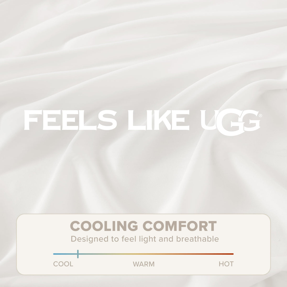 UGG Hedi cooling technology visual suggests moisture-wicking performance for hot sleepers.