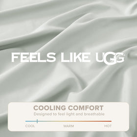 UGG Hedi queen flat sheet displays generous 94x104 inch coverage.