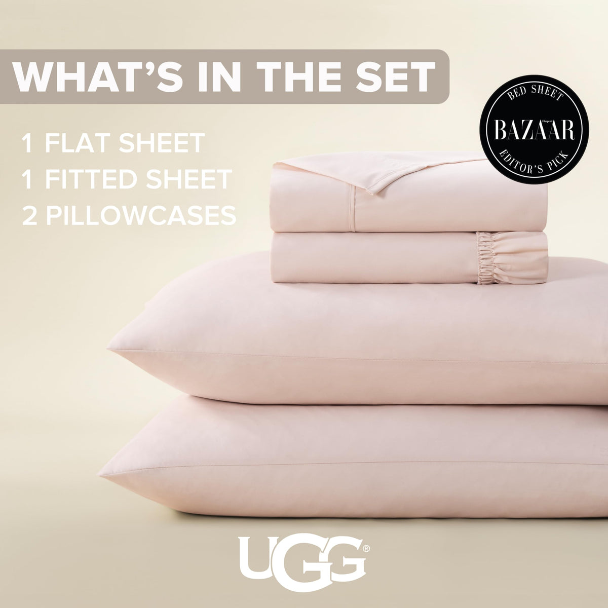 UGG Hedi queen sheet set cooling technology shown for cooler nights