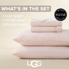 UGG Hedi queen sheet set cooling technology shown for cooler nights