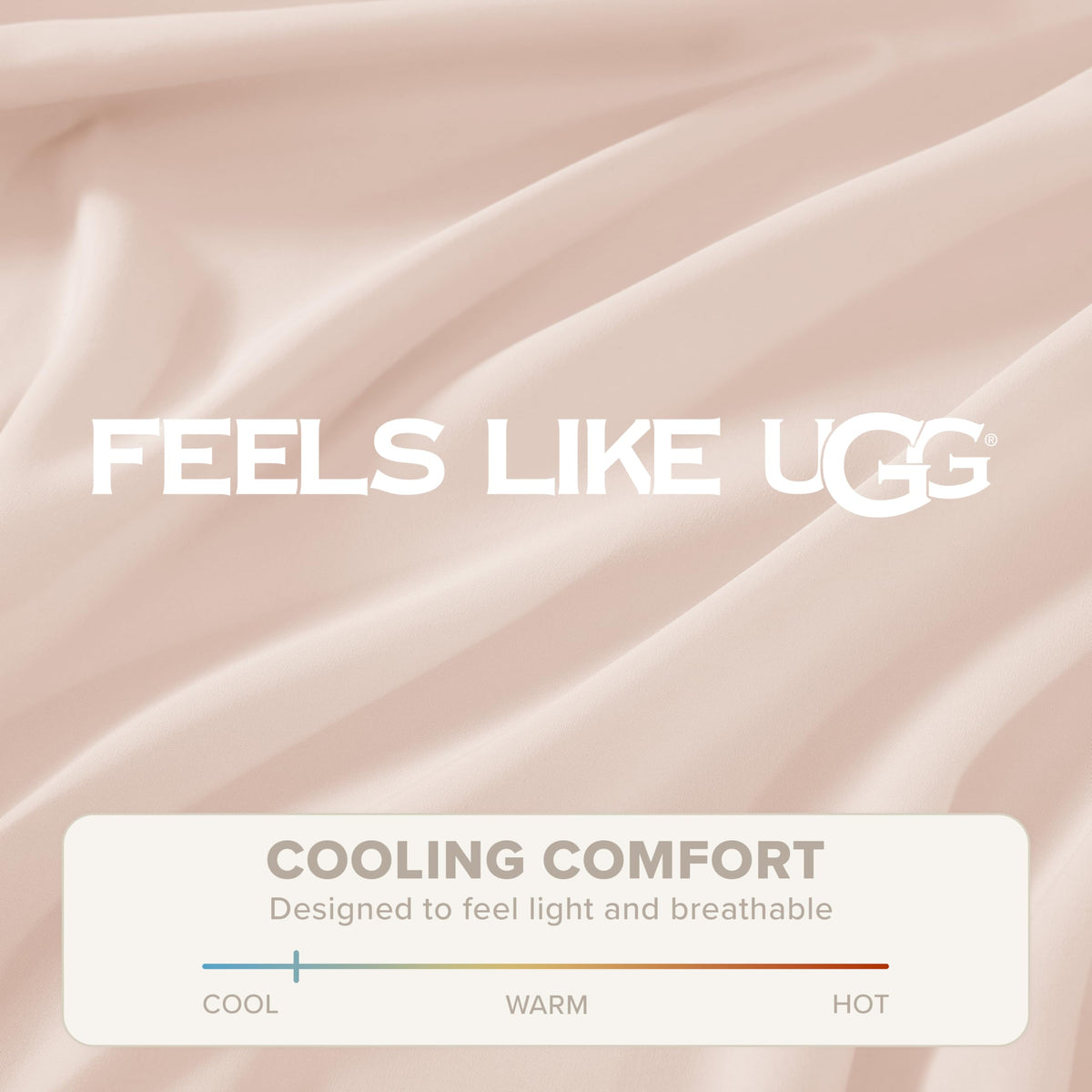 UGG Hedi queen sheet set flat sheet dimensions shown on bed