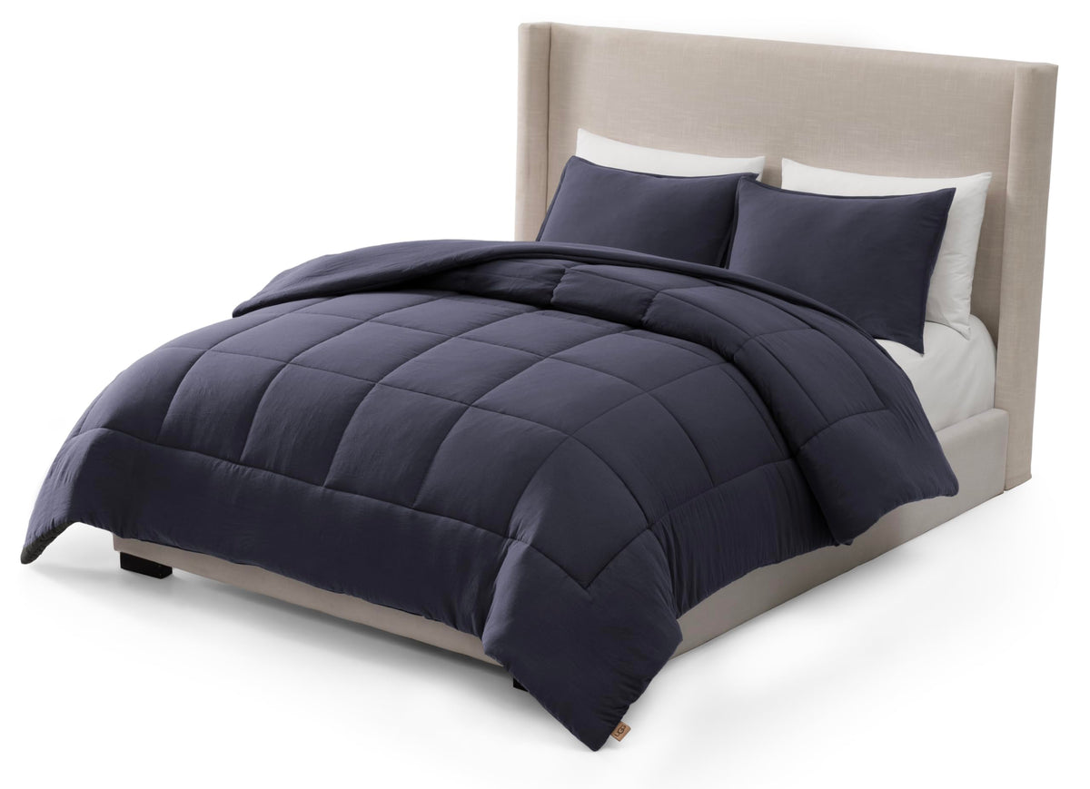 UGG Leonora comforter close-up shows box-stitch detail for even warmth