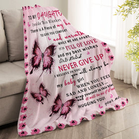 UHANKRU mom to daughter gift blanket with heartfelt design