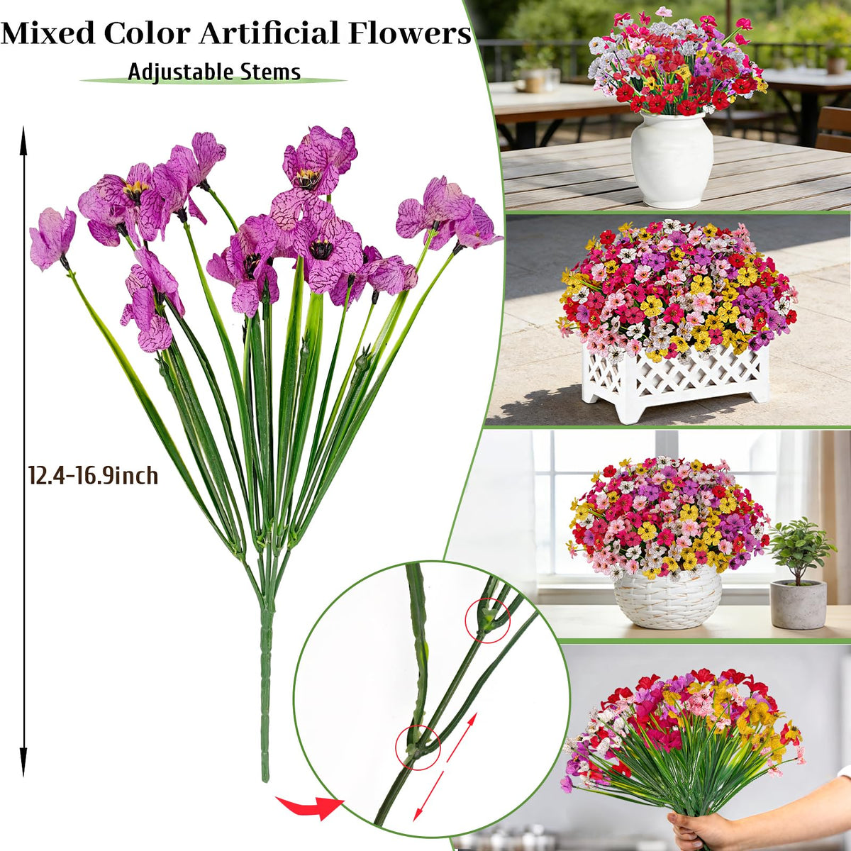 Maintenance-free arrangement for patios, balconies, and porches