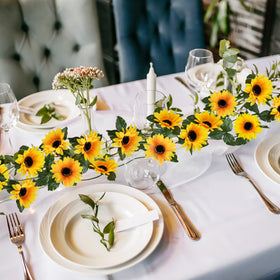 Uieke kitchen or bathroom decor features easy-care sunflowers