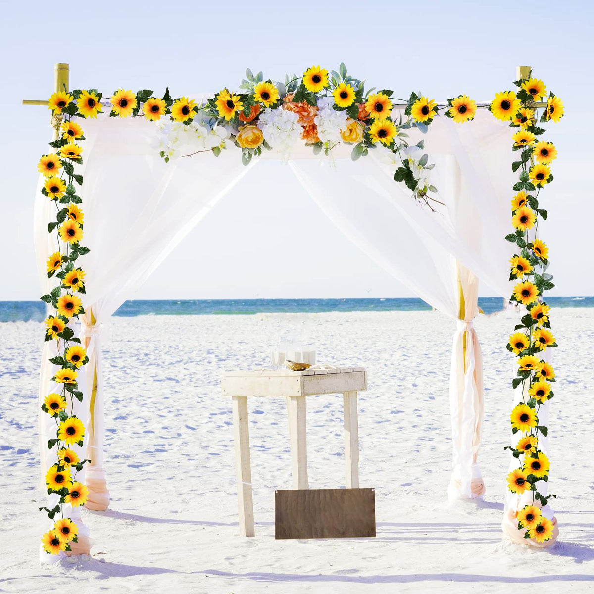 Uieke photo prop sunflower garland for vibrant shoots
