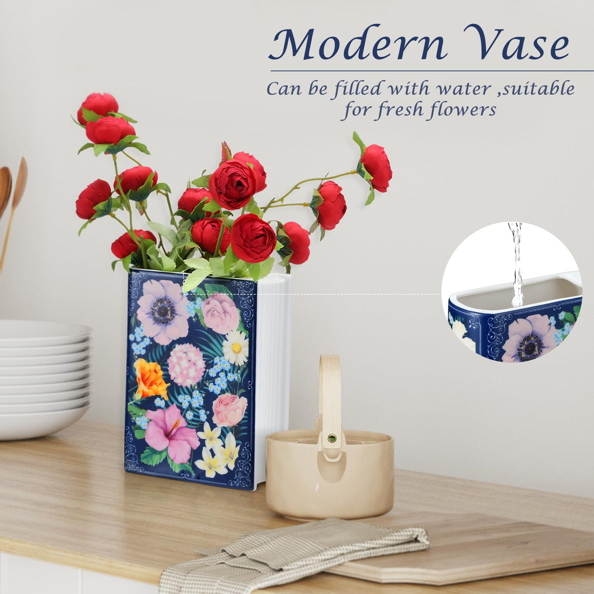 Uiifan floral accent vase complements arrangements with refined style