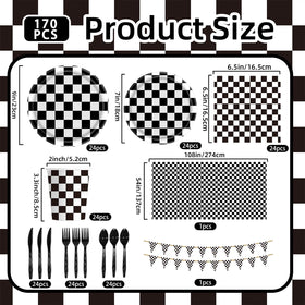 Uikeleexm race car dessert plates with checkered pattern add speed to snacks.