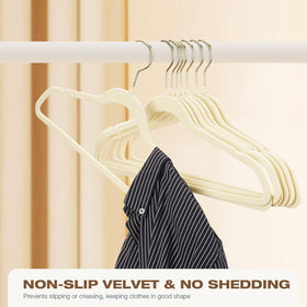 Uinicor cross-bar velvet hanger for pairing outfits on one hanger