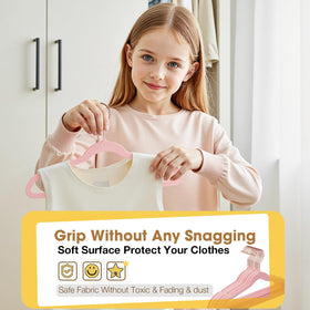 Uinicor 14-inch kid hangers slim profile saves closet space.