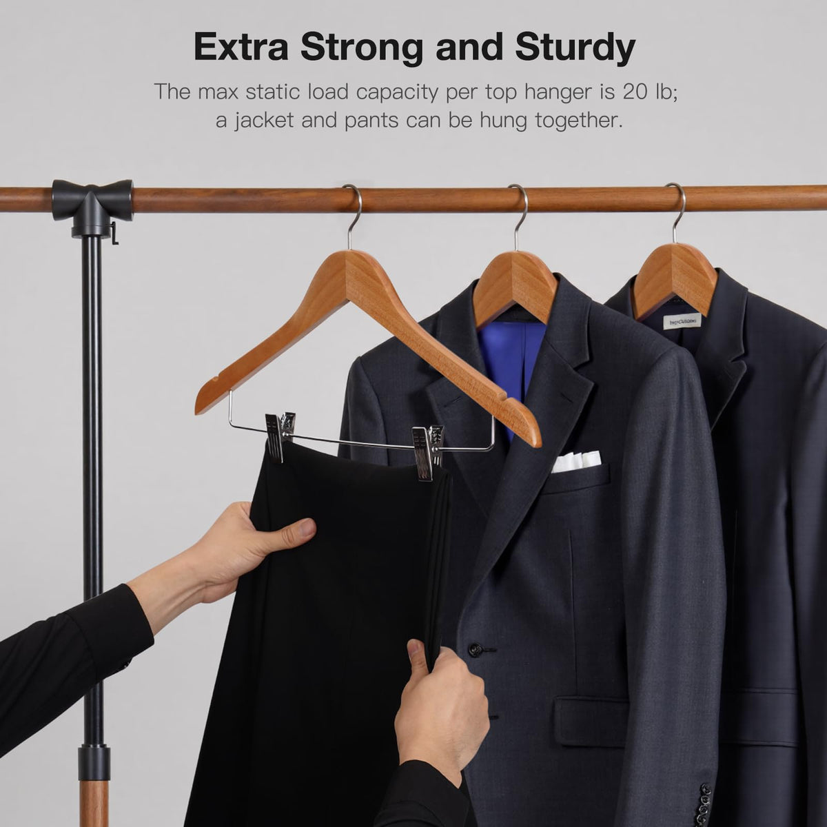 Uinicor shoulder-contour wooden hanger protects suit shapes and maintains crisp lines