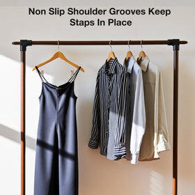Uinicor space-saving wooden hangers with slim profile for more closet capacity