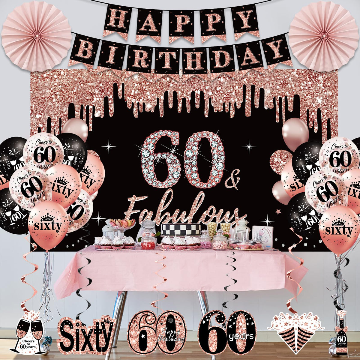 Uiorgui 60th balloons add festive color to any room