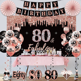 Uiorgui 80th backdrop creates a stylish photo area.