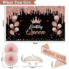 Uiorgui Birthday Banner and Backdrop creates a chic celebration backdrop.