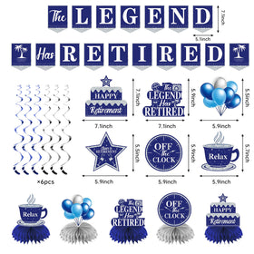Uiorgui retirement backdrop blue-silver serves as a versatile focal point for photos.
