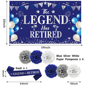 Uiorgui retirement sash blue-silver highlights the honoree with elegant accents.