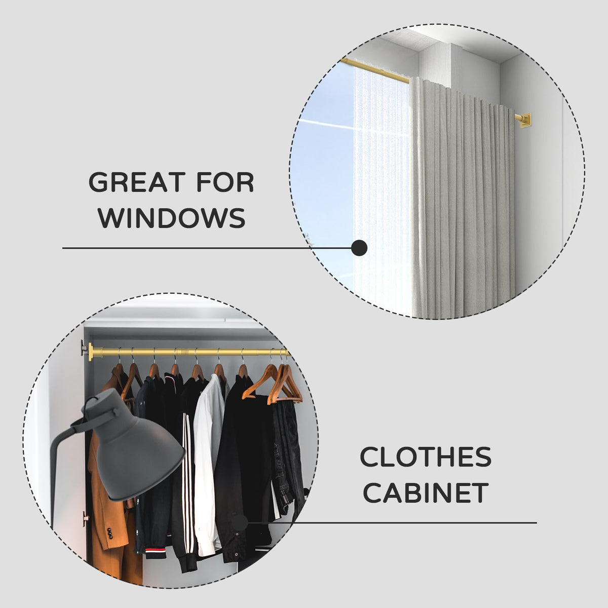 UIOSANRT adjustable tension rod for windows or doors