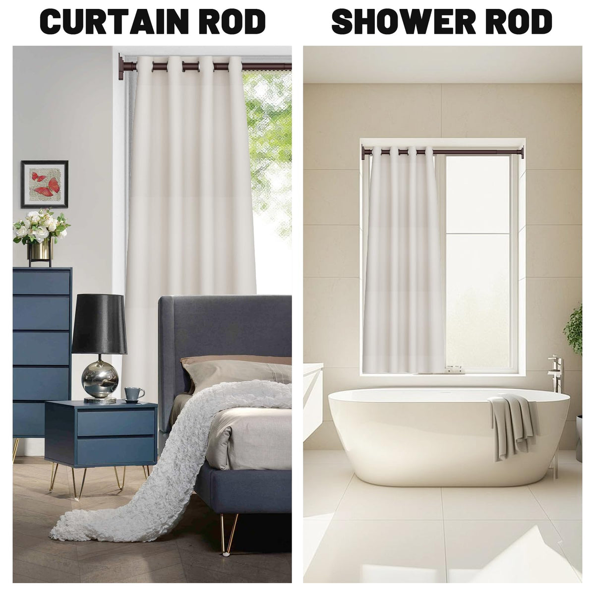 UIOSANRT multipurpose rod suitable for bathroom, windows, or closet