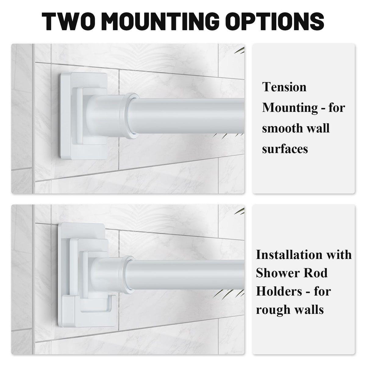 UIOSANRT rod mounted on smooth wall using tension for no-drill setup
