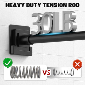 UIOSANRT tension rod with spring ends demonstrates secure no-drill installation.