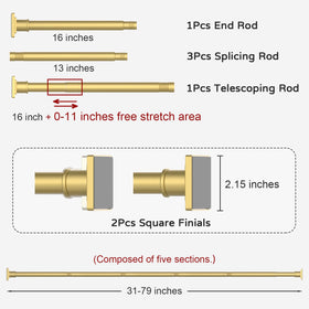 UIOSANRT versatile use as shower rod or closet rod