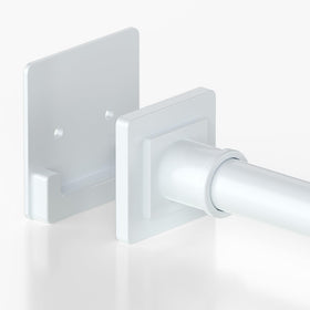 UIOSANRT white shower curtain rod extended to fit spaces