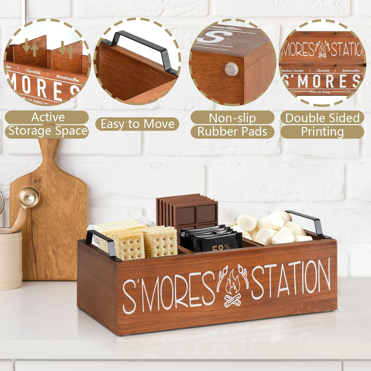 Uipame farmhouse smores kit adds decorative flair to outdoor gatherings.