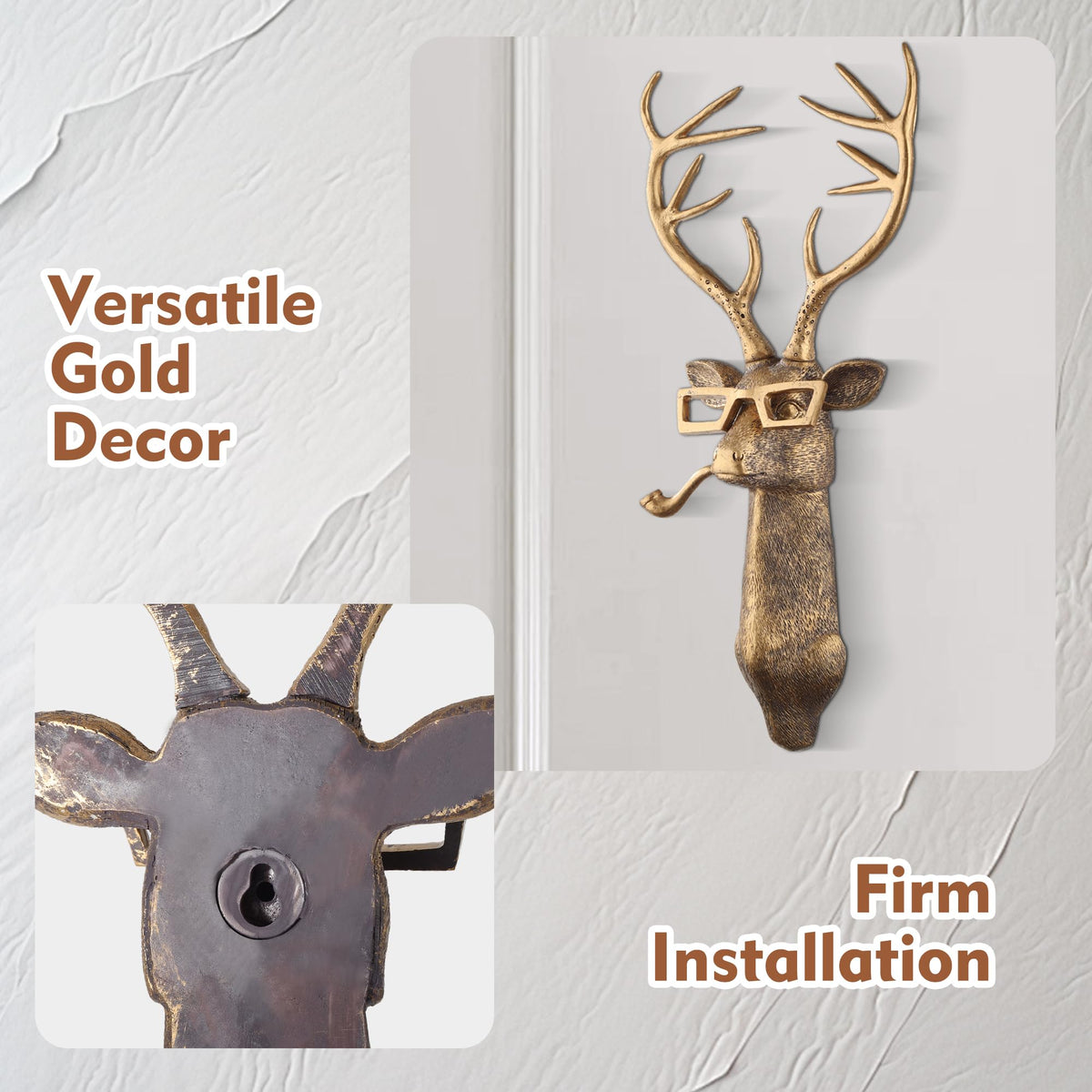 UITWMKTG glasses and pipe head decor elevates eclectic home style.