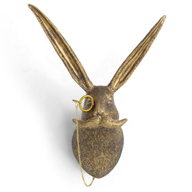 UITWMKTG gold rabbit head front view adds timeless charm to living rooms.