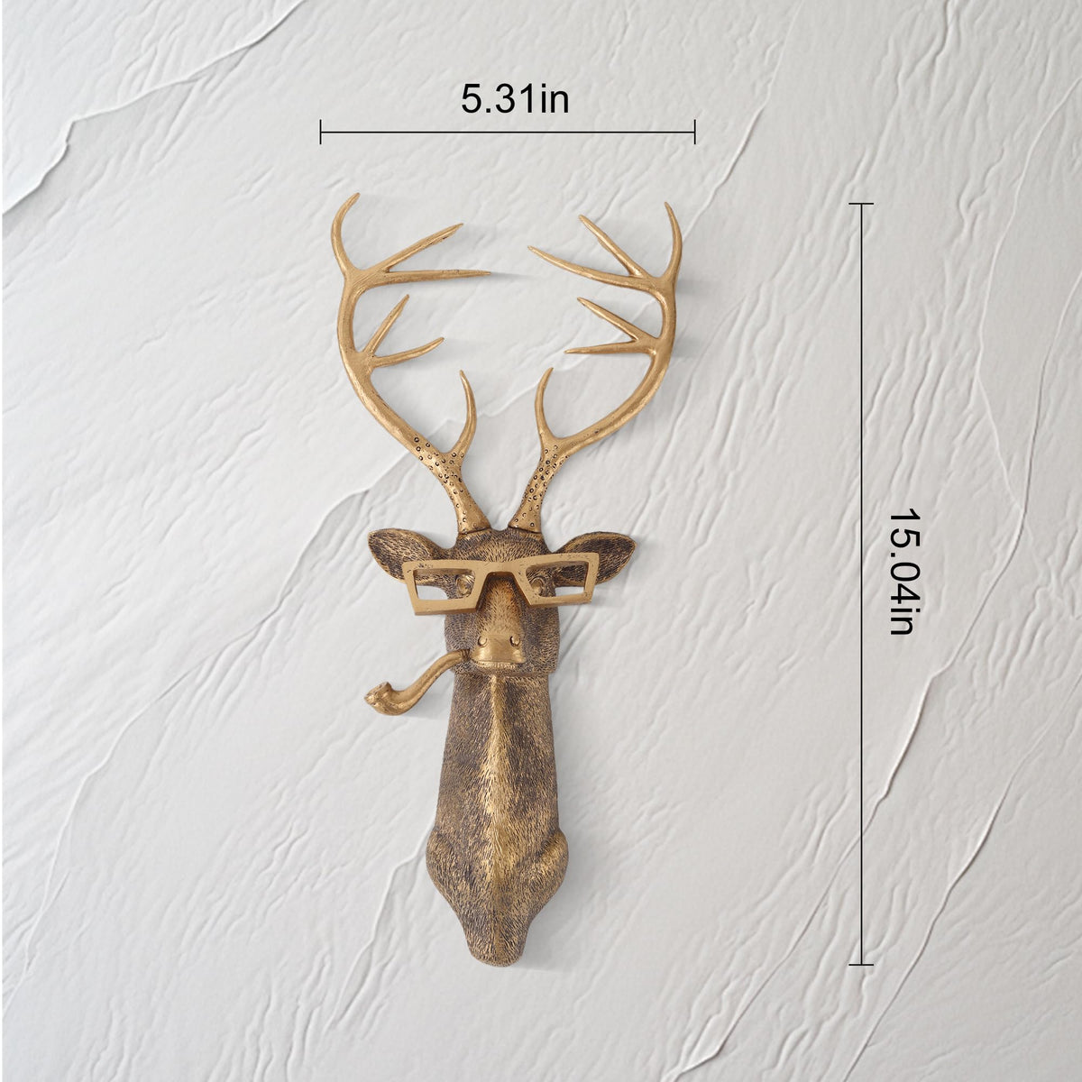 UITWMKTG gold rabbit head wall decor with glasses for stylish spaces