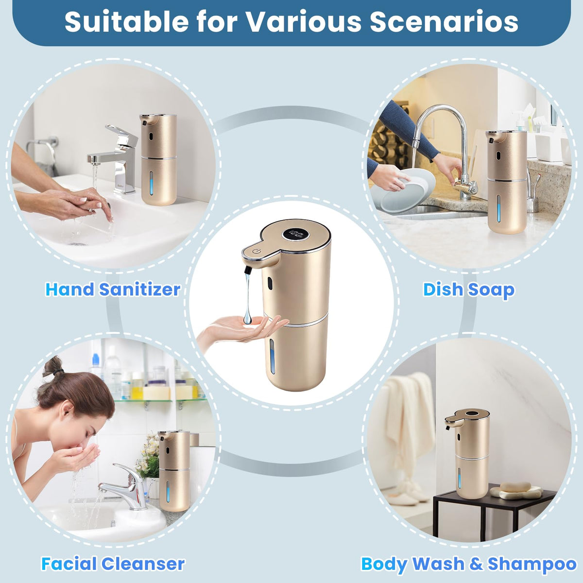 Uixitoil gold dispenser includes free stickers and mounting hooks