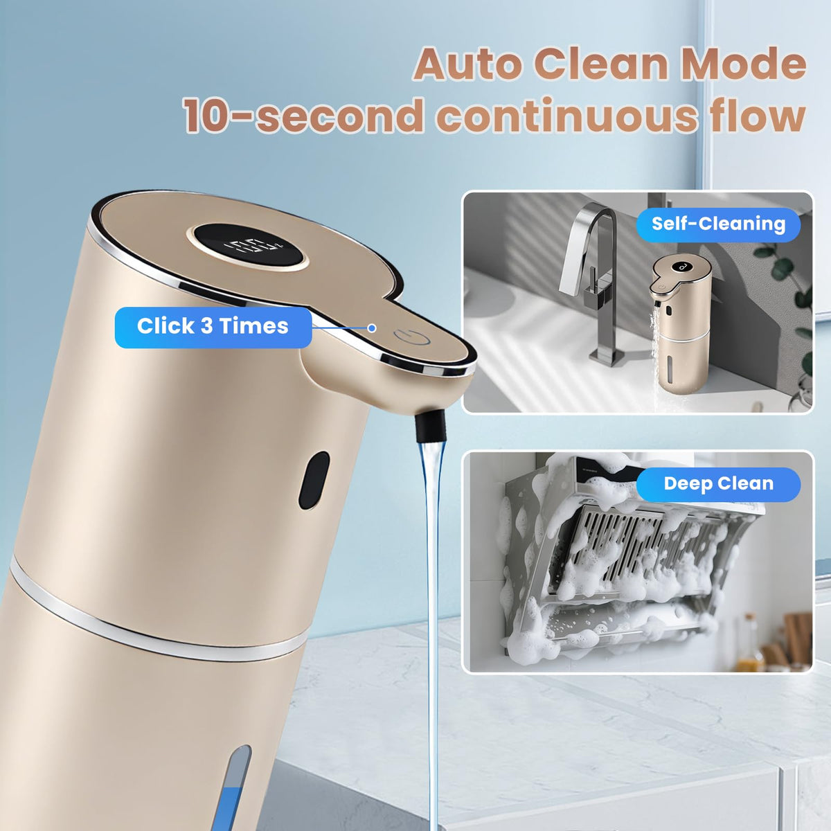 Uixitoil gold dispenser IPX5 waterproof for damp environments