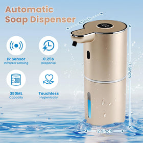 Uixitoil soap dispenser gold infrared sensor detects hands for touchless use