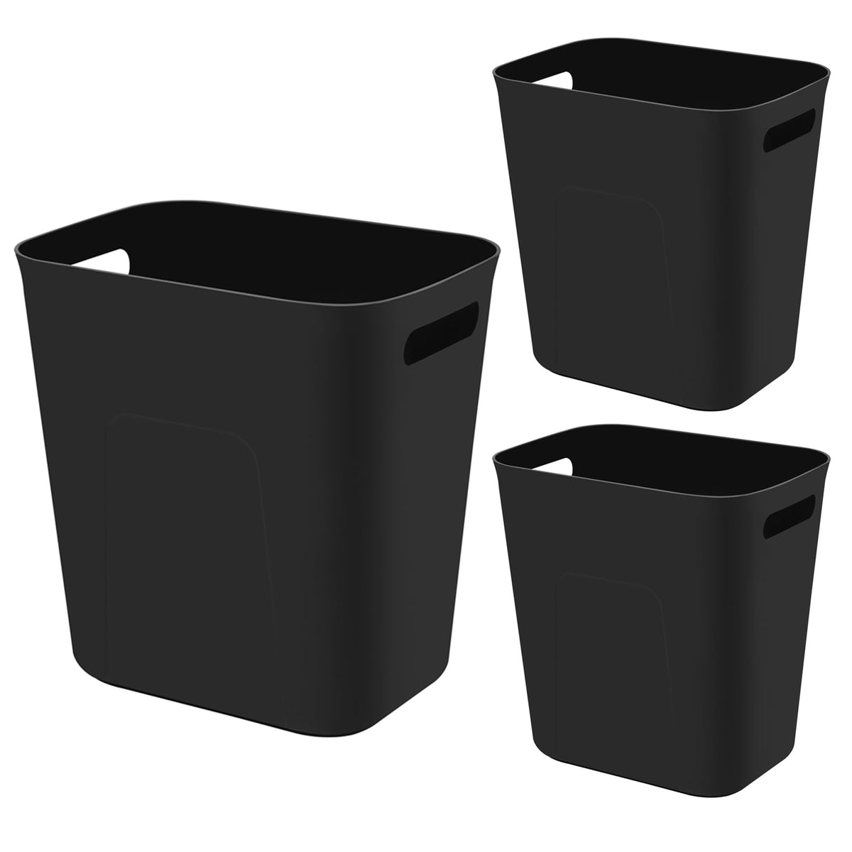 UUJOLY 3.5-gallon black rectangular trash can for tight spaces.
