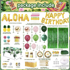 UJoyant 323 Luau Happy Birthday banner brightens celebrations with tropical vibes.