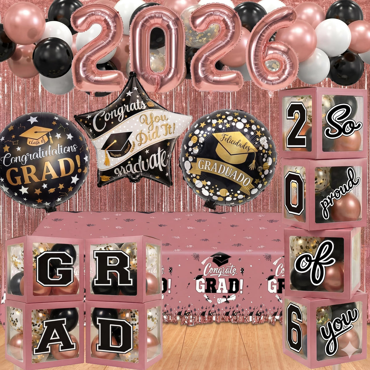 UJoyant graduation 2026 foil balloons form bold photo backdrop