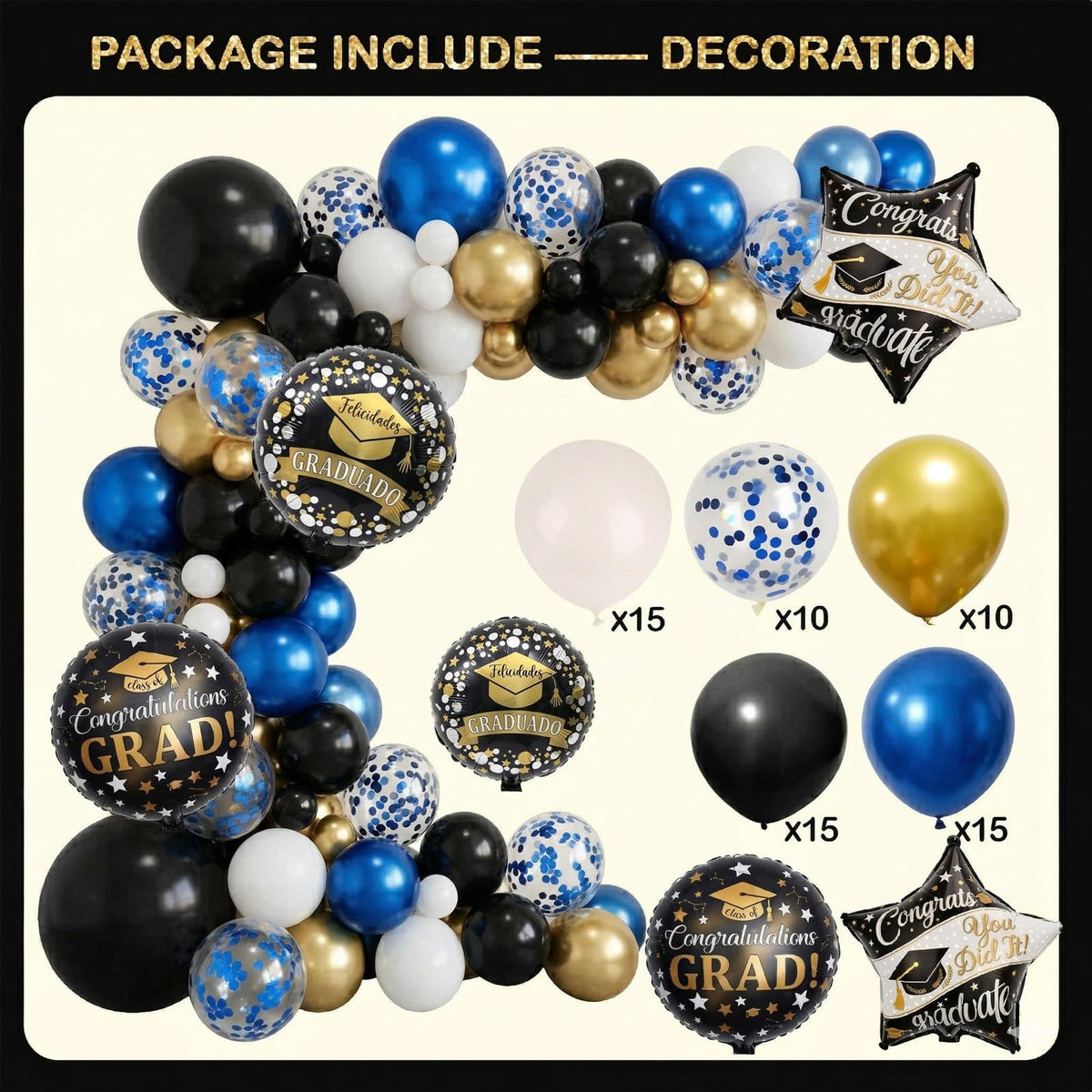 UJoyant graduation sticker set for GRAD 2026 display on party materials.
