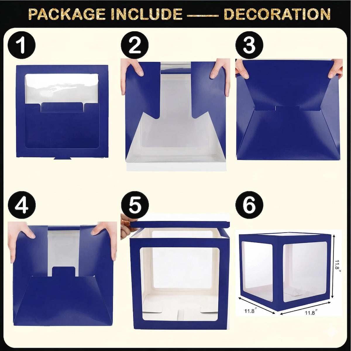 UJoyant graduation tablecloth creates a clean stage for cake and gifts.