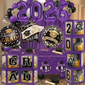 UJoyant purple 12-inch balloon boxes for organized display