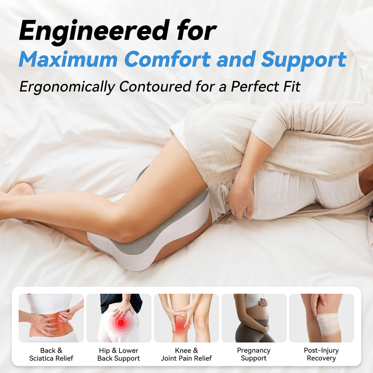 UJPFEO leg pillow for sciatic relief supporting knees and thighs nightly